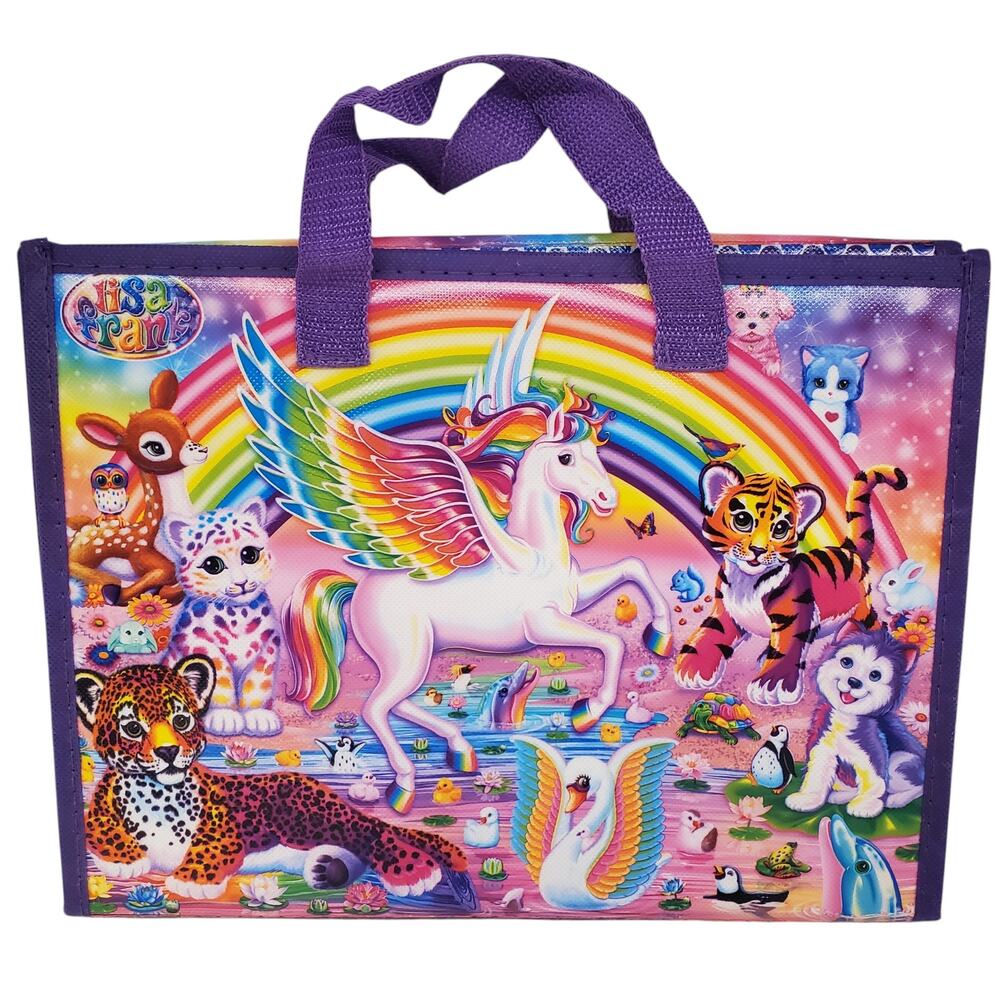 Lisa Frank Unicorn Tri Fold Portfolio 2016 Crayons Stickers Cat Leopard